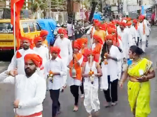 भांडुप येथे श्री शिवप्रतिष्ठान हिंदुस्थानच्या वतीने दुर्गामाता दौड पार पडली !