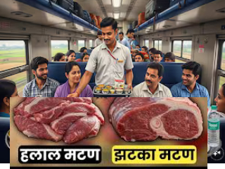 HALAL Meat Indian Railways : रेल्वेच्या जेवणाच्या थाळीत ‘झटका’ आणि ‘हलाल’ मांस प्रकरणांवरून राष्ट्रीय मानवाधिकार आयोगाची रेल्वेला नोटीस