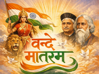 ‘वन्दे मातरम्’ हे गीत, त्याचे कवी बंकिमचंद्र चटर्जी आणि  देहलीतील ‘सनातन राष्ट्र शंखनाद महोत्सवाच्या’ ठिकाणी  ‘वन्दे मातरम्’ या गीताशी संबंधित लावलेले प्रदर्शन यांची विविध वैशिष्ट्ये !