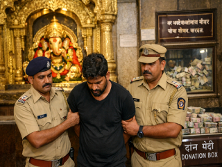 ८ जणांना अटक; ८० सहस्र रुपये हस्तगत ! : मुंबईच्या श्री सिद्धिविनायक मंदिरात चोरी !
