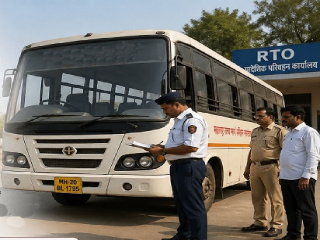 नवी मुंबई आर्.टी.ओ.ची १६२ खासगी बसगाड्यांवर कारवाई !