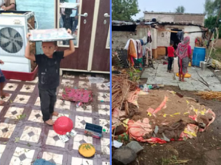 माळेगाव मक्ता (नांदेड) येथे वादळी वार्‍यामुळे १५ ते २० लाख रुपयांची हानी !