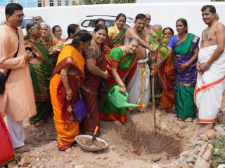 कांचीपूरम् (तमिळनाडू) येथील श्री कल्याण वरद मंदिराच्या स्थळवृक्षाचे श्रीचित्‌शक्ति (सौ.) अंजली मुकुल गाडगीळ यांच्या हस्ते करण्यात आले रोपण !