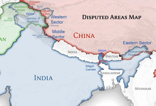India China nuclear deterrence map